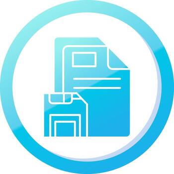Save Solid Blue Gradient Icon vector