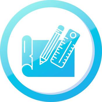 dibujar sólido azul degradado icono vector