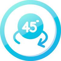 Rotate angle 45 Solid Blue Gradient Icon vector