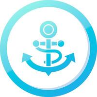 Anchor Solid Blue Gradient Icon vector