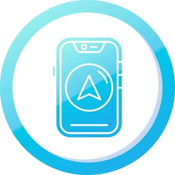 dirección sólido azul degradado icono vector