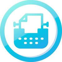 Typewriter Solid Blue Gradient Icon vector