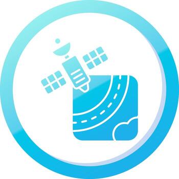 Gps Solid Blue Gradient Icon vector