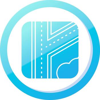 Road Solid Blue Gradient Icon vector