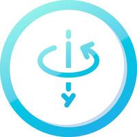 3d rotate y axis Solid Blue Gradient Icon vector