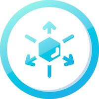 3d coordinate axis Solid Blue Gradient Icon vector