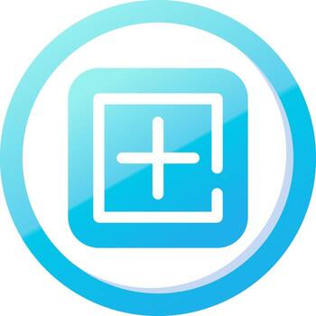 Add square Solid Blue Gradient Icon vector