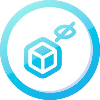 esconder objeto sólido azul degradado icono vector