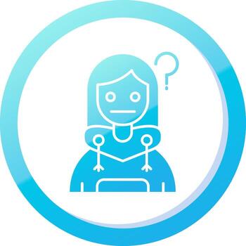pensando sólido azul degradado icono vector