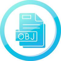 obj sólido azul degradado icono vector