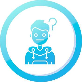pensando sólido azul degradado icono vector