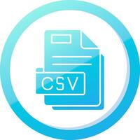 csv sólido azul degradado icono vector