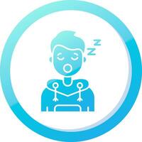 dormir sólido azul degradado icono vector