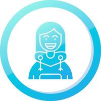 Smile Solid Blue Gradient Icon vector