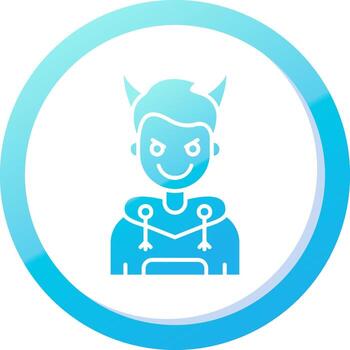 Demon Solid Blue Gradient Icon vector