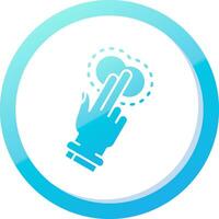 Two Fingers Tap Solid Blue Gradient Icon vector