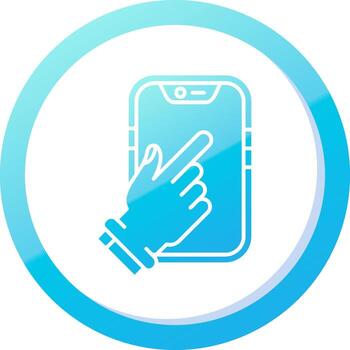 Touch Device Solid Blue Gradient Icon vector