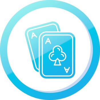 Aces Solid Blue Gradient Icon vector
