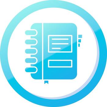 Notebook Solid Blue Gradient Icon vector