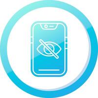 esconder sólido azul degradado icono vector