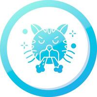 Angry Solid Blue Gradient Icon vector