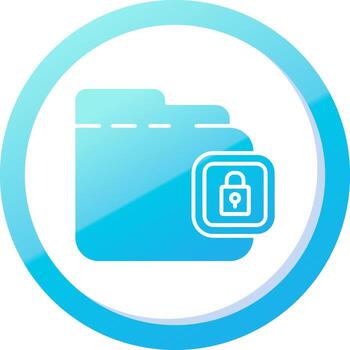 Locked Solid Blue Gradient Icon vector