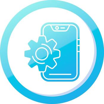 Setting Solid Blue Gradient Icon vector