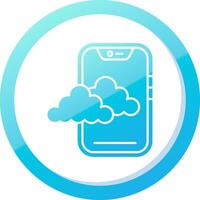 nube sólido azul degradado icono vector