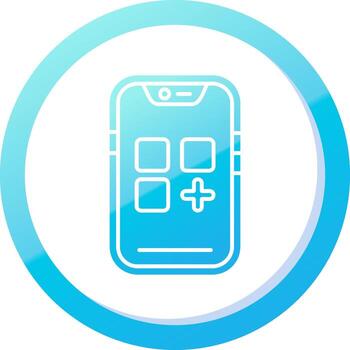 aplicación sólido azul degradado icono vector