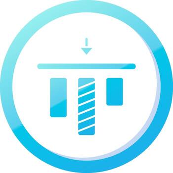 Top alignment Solid Blue Gradient Icon vector