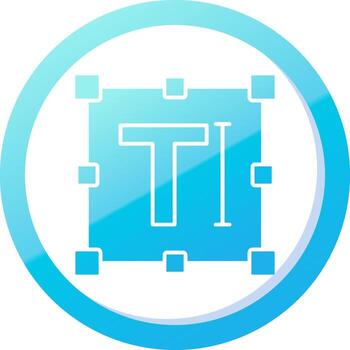 Text Solid Blue Gradient Icon vector