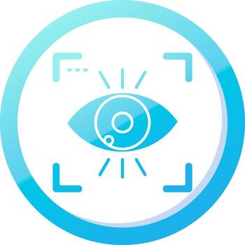 ojo sólido azul degradado icono vector