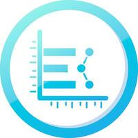 Bar chart Solid Blue Gradient Icon vector