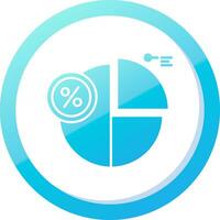 Percentage Solid Blue Gradient Icon vector