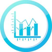 Bar chart Solid Blue Gradient Icon vector