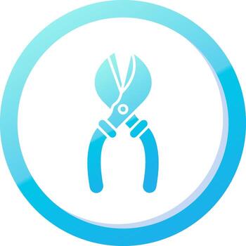 tijeras sólido azul degradado icono vector