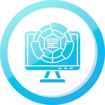 computadora sólido azul degradado icono vector