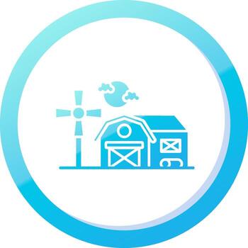 Barn Solid Blue Gradient Icon vector