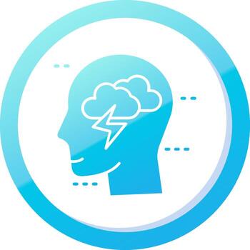 idea genial sólido azul degradado icono vector