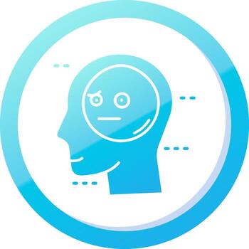 Expressionless Solid Blue Gradient Icon vector