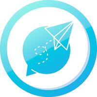 Paper plane Solid Blue Gradient Icon vector