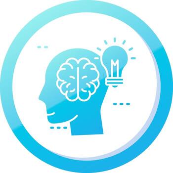 inteligencia sólido azul degradado icono vector