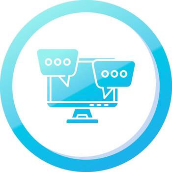 escritorio computadora sólido azul degradado icono vector