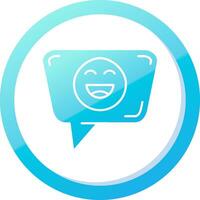 Happy Solid Blue Gradient Icon vector
