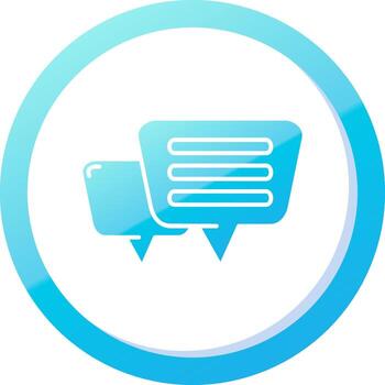 mensaje sólido azul degradado icono vector