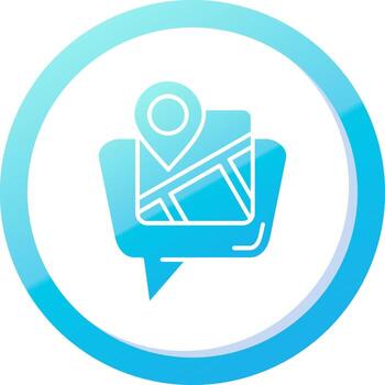 Map location Solid Blue Gradient Icon vector