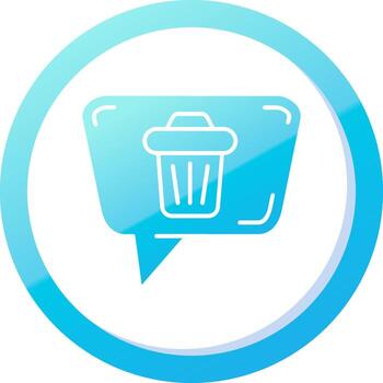 Eliminar mensaje sólido azul degradado icono vector