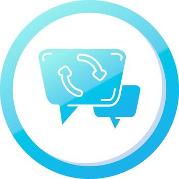 sincronizando sólido azul degradado icono vector