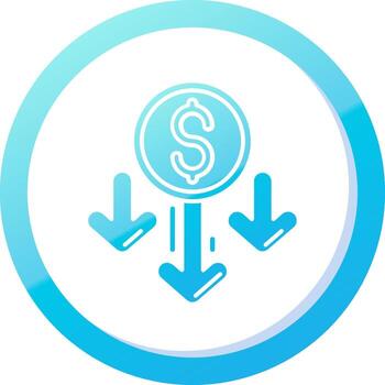 Decrease Solid Blue Gradient Icon vector