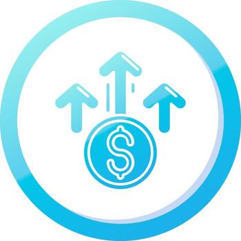 Increase Solid Blue Gradient Icon vector